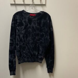 Stylish Black Tie-Dye Women's Sweatshirt